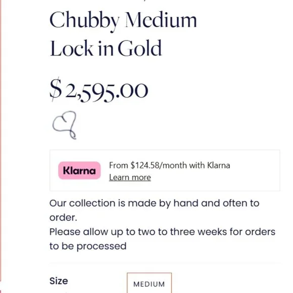 Marla Aaron Yellow Gold Chubby Medium Lock - Picture 7 of 7